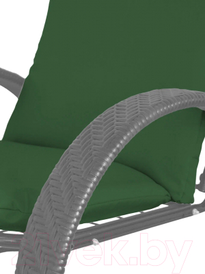 Кресло садовое M-Group Фасоль / 12370304 (серый ротанг/зеленая подушка)