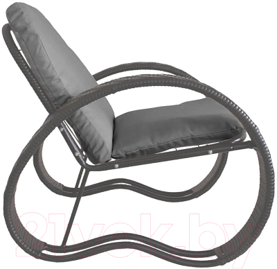 Кресло садовое M-Group Фасоль / 12370309 (серый ротанг/серая подушка)