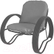 Кресло садовое M-Group Фасоль / 12370309 (серый ротанг/серая подушка) - 