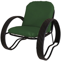 Кресло садовое M-Group Фасоль / 12370404 (черный ротанг/зеленая подушка) - 