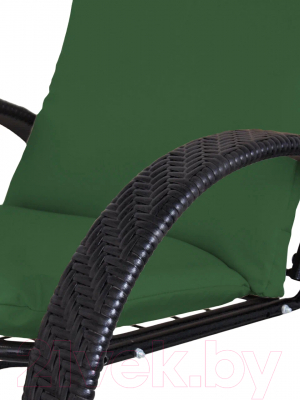 Кресло садовое M-Group Фасоль / 12370404 (черный ротанг/зеленая подушка)