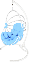 Кресло подвесное M-Group Веер / 11170103 (белый/голубая подушка) - 