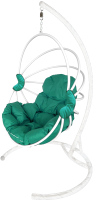 Кресло подвесное M-Group Веер / 11170104 (белый/зеленая подушка) - 