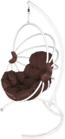 Кресло подвесное M-Group Веер / 11170105 (белый/коричневая подушка) - 