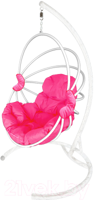 Кресло подвесное M-Group Веер / 11170108 (белый/розовая подушка)