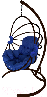 Кресло подвесное M-Group Веер / 11170210 (коричневый/синяя подушка)