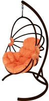 Кресло подвесное M-Group Веер / 11170207 (коричневый/оранжевая подушка) - 