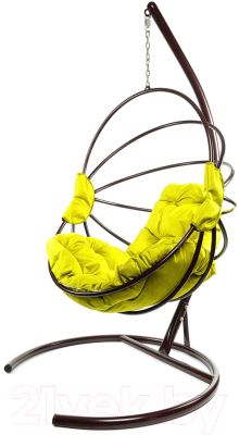 Кресло подвесное M-Group Веер / 11170211 (коричневый/желтая подушка)