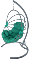 Кресло подвесное M-Group Веер / 11170304 (серый/зеленая подушка) - 