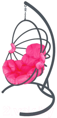 Кресло подвесное M-Group Веер / 11170308 (серый/розовая подушка)