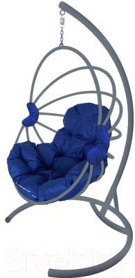 Кресло подвесное M-Group Веер / 11170310 (серый/синяя подушка)