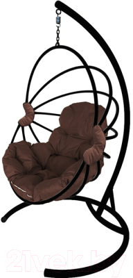 Кресло подвесное M-Group Веер / 11170405 (черный/коричневая подушка)