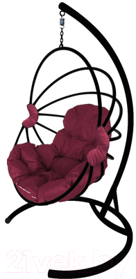 Кресло подвесное M-Group Веер / 11170402 (черный/бордовая подушка)