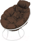 Кресло садовое M-Group Папасан мини / 12060105 (белый/коричневая подушка) - 