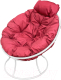Кресло садовое M-Group Папасан мини / 12060106 (белый/красная подушка) - 
