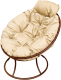 Кресло садовое M-Group Папасан мини / 12060201 (коричневый/бежевая подушка) - 