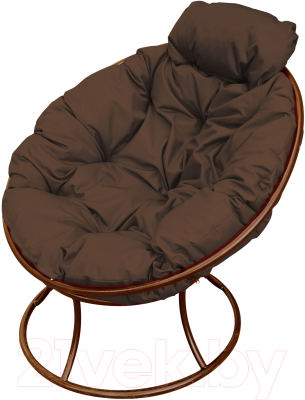 Кресло садовое M-Group Папасан мини / 12060205 (коричневый/коричневая подушка)