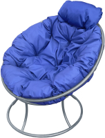 Кресло садовое M-Group Папасан мини / 12060310 (серый/синяя подушка) - 