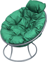 Кресло садовое M-Group Папасан мини / 12060304 (серый/зеленая подушка) - 