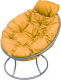Кресло садовое M-Group Папасан мини / 12060311 (серый/желтая подушка) - 