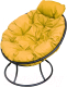 Кресло садовое M-Group Папасан мини / 12060411 (черный/желтая подушка) - 