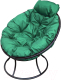 Кресло садовое M-Group Папасан мини / 12060404 (черный/зеленая подушка) - 