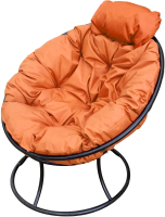 Кресло садовое M-Group Папасан мини / 12060407 (черный/оранжевая подушка) - 