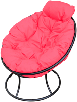 Кресло садовое M-Group Папасан мини / 12060408 (черный/розовая подушка) - 