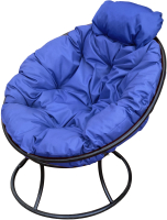 Кресло садовое M-Group Папасан мини / 12060410 (черный/синяя подушка) - 