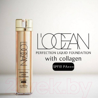 Тональный крем L'ocean Perfection Liquid Foundation With Collagen 21 Clear Beige (40мл)