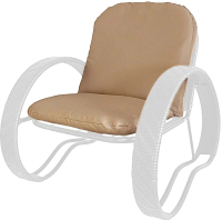 Кресло садовое M-Group Фасоль / 12370101 (белый ротанг/бежевая подушка) - 