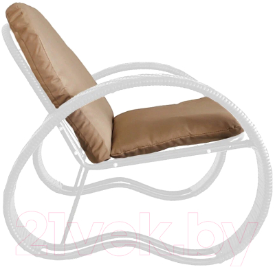 Кресло садовое M-Group Фасоль / 12370101 (белый ротанг/бежевая подушка)