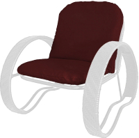 Кресло садовое M-Group Фасоль / 12370102 (белый ротанг/бордовая подушка) - 
