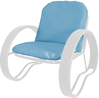 Кресло садовое M-Group Фасоль / 12370103 (белый ротанг/голубая подушка) - 