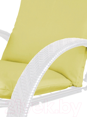 Кресло садовое M-Group Фасоль / 12370111 (белый ротанг/желтая подушка)