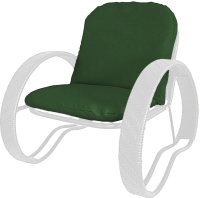 Кресло садовое M-Group Фасоль / 12370104 (белый ротанг/зеленая подушка) - 