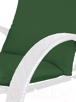 Кресло садовое M-Group Фасоль / 12370104 (белый ротанг/зеленая подушка)