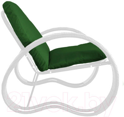 Кресло садовое M-Group Фасоль / 12370104 (белый ротанг/зеленая подушка)