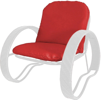 Кресло садовое M-Group Фасоль / 12370106 (белый ротанг/красная подушка) - 