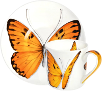 Чашка с блюдцем Taitu Freedom Butterfly 1-891-D (оранжевый) - 