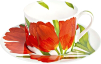 Чашка с блюдцем Taitu Freedom Flower 1-82-C (красный) - 