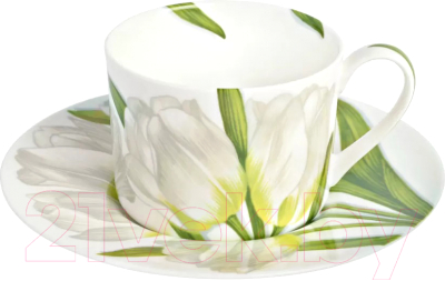 Чашка с блюдцем Taitu Freedom Flower 1-82-B (белый)
