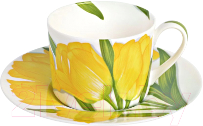 Чашка с блюдцем Taitu Freedom Flower 1-82-A (желтый)