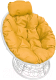 Кресло садовое M-Group Папасан мини / 12070111 (белый ротанг/желтая подушка) - 