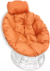 Кресло садовое M-Group Папасан мини / 12070107 (белый ротанг/оранжевая подушка) - 