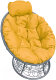 Кресло садовое M-Group Папасан мини / 12070311 (серый ротанг/желтая подушка) - 