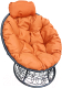 Кресло садовое M-Group Папасан мини / 12070407 (черный ротанг/оранжевая подушка) - 
