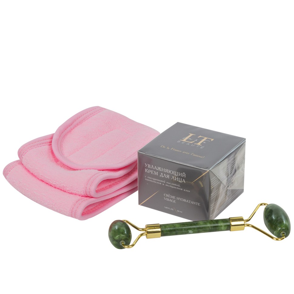 Подарочный набор La and Te beaute Крем для лица+Массажный ролик+Повязка на липучке LT-33