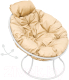 Кресло садовое M-Group Папасан пружинка мини / 12080101 (белый/бежевая подушка) - 