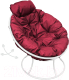 Кресло садовое M-Group Папасан пружинка мини / 12080102 (белый/бордовая подушка) - 